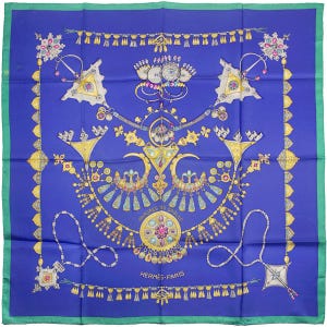 Hermes Scarf &quot;Parures des Sables&quot; by Laurence Bourthoumieux Vintage 90cm Silk | Carre Foulard