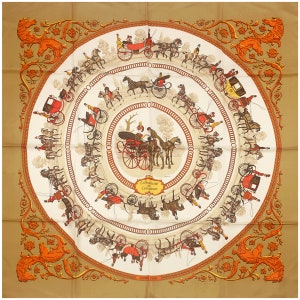Hermes Scarf "Promenade de Longchamps" by Philippe Ledoux Vintage 90cm Silk | Carre Foulard