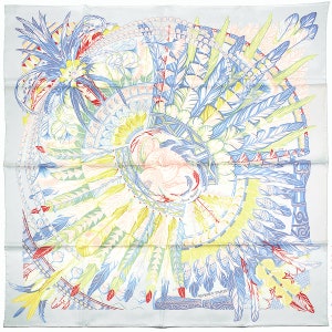 Hermes Scarf "Danse Pacifique" by Laurence Bourthoumieux 90cm Silk | Carre Foulard