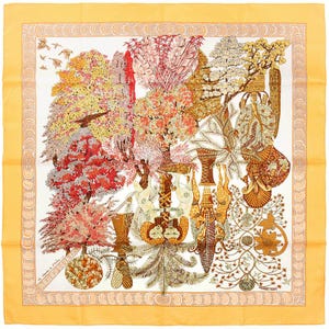 Hermes Scarf &quot;Les Legendes de L&#39;Arbre&quot; by Annie Faivre 90cm Silk | Carre Foulard