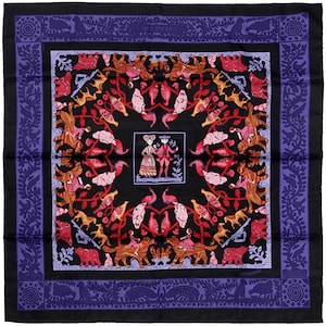 Hermes Scarf &quot;Early America&quot; by Françoise De La Perriere  90cm Silk | Carre Foulard