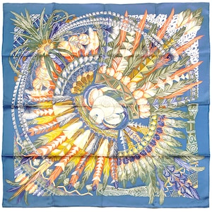 Hermes Scarf "Danse Pacifique" by Laurence Bourthoumieux 90cm Silk | Carre Foulard