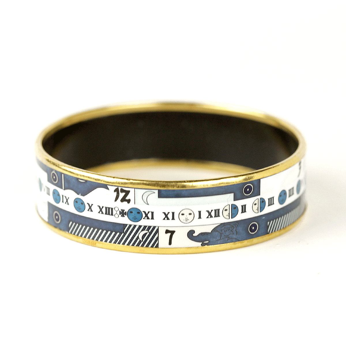 Hermes Bracelet 70 Wide Gold Enamel Astrologie Nouvelle Bangle GHW Etsy Canada