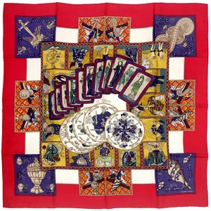 Hermes Scarf &quot;Le Tarot&quot; by Annie Faivre 90cm Silk | Carre Foulard
