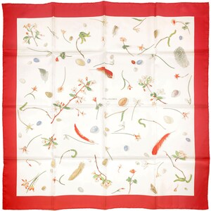 Hermes Scarf "Fleurs et Plumes" by Leigh P. Cook 90cm Silk | Carre Foulard