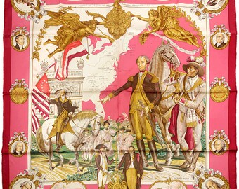 Hermes Scarf "Marquis de Lafayette" by Kermit Oliver 90cm Silk | GRAIL Carre Foulard