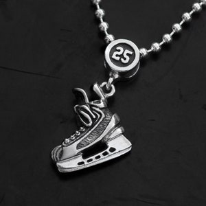 Personalized Hockey Skate, Jersey Number, Hockey Jewelry, Hockey Gift, Hockey Skate, Ice Hockey Skate Charm, Gift for him