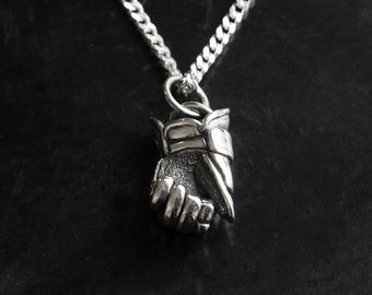 Hockey Silver Glove Pendant, Ice Hockey Jewelry,  Sports Jewelry, Hockey Skater Gift, Gift for Him, Best Gift Idea, Hockey Gift