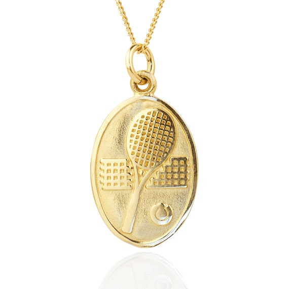 Gold Silver tennis Court Necklace Tennis Jewelry Tennis Ball