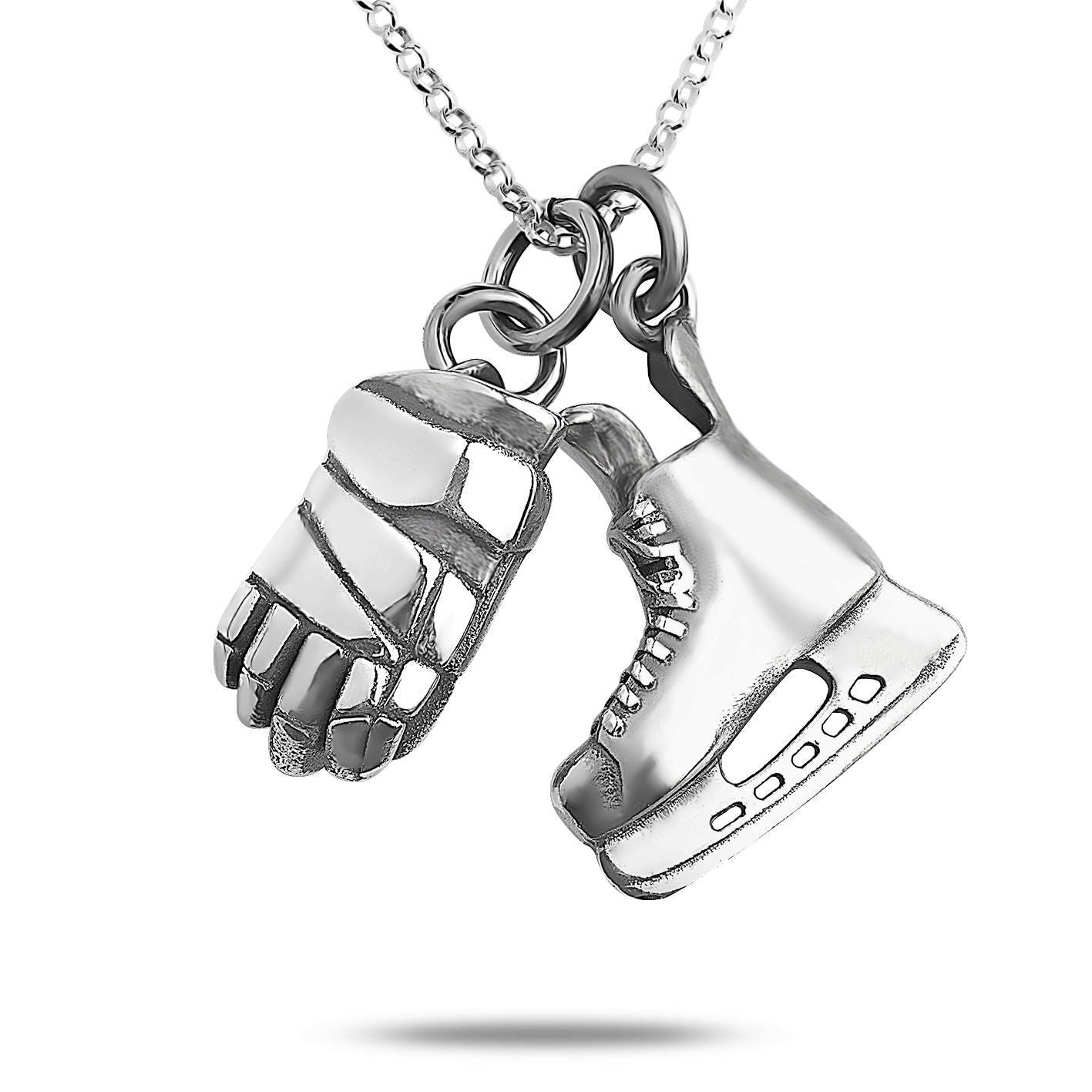 Pendentif Argent Patinee Hockey Sur Glace 606269