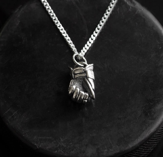 Hockey Silver Glove Pendant, Ice Hockey Jewelry,  Sports Jewelry, Hockey Skater Gift, Gift for Him, Best Gift Idea, Hockey Gift