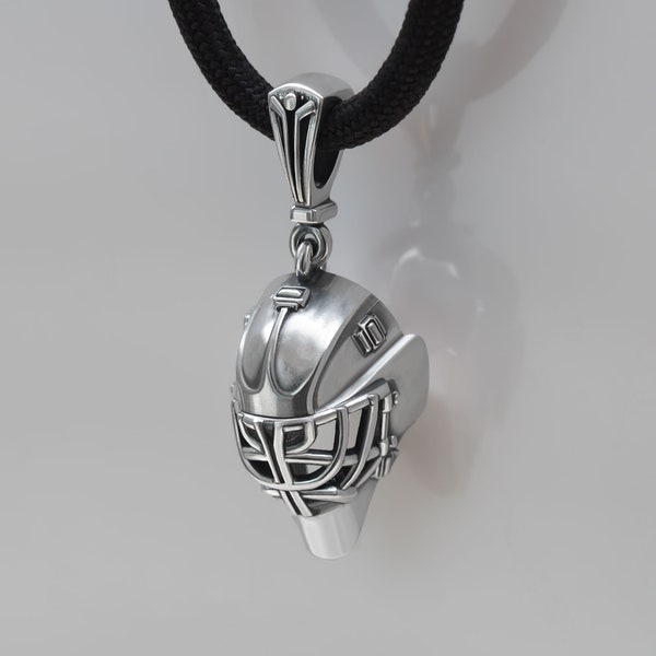 Pendentif casque de gardien de but de hockey, masque de gardien de but de hockey, cadeau pour gardien de but, bijoux de hockey sur glace