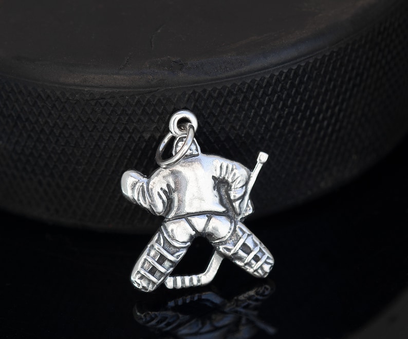 Hockey Goalie Silver Pendant Hockey Goalie Gift Ice Hockey Etsy