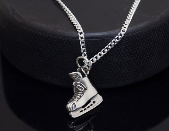 Hockey Skate Necklace, Hockey Jewelry, Hockey Gift, Hockey Skate, Ice Hockey Skate Charm, Gift for him. Personalized