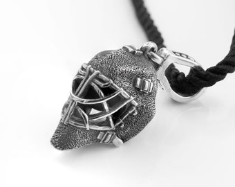 NEW! Hockey Goalie  Helmet Pendant, Hockey Goalie Mask, Gift for Goalie, Ice Hockey Jewelry,  Personalized gift