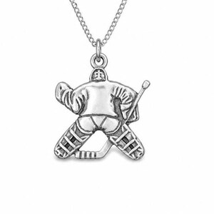 Hockey Goalie Silver Pendant, Hockey Goalie Gift, Ice Hockey jewelry, End of the season gift, Christmas gift, Best goalie gift image 2