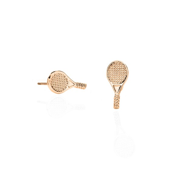 VIDEO Tennis Rackets Stud Earrings 14k Gold Sterling Etsy
