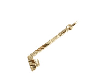 Gouden hockeystick-bedel, ijshockeycadeau, skatercadeau, cadeau voor hockeyspeler, hockeystick