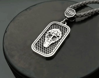 Hockey  Goalie STOP Pendant, Hockey Gifts, Goalie gift,  Gift for Hockey Player, Gift for Dad, Best Gift Ideas