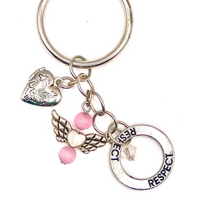 Keychains/Hearts and Angels charm/Handmade and Unique/Inspirational Keychains/Keychain Charms/Heart locket keychain