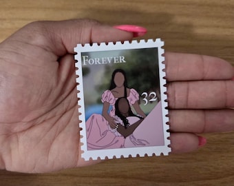 Cottagecore Sister Stamp Sticker, Cute Black Girl Sticker, Black Girl Stickers, Afro Girl, Cottagecore, Book Worm , Book Lover, Readers Gift