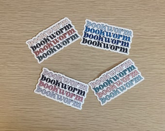 Bookworm Sticker, Laptop Decal, Book Lover Gift