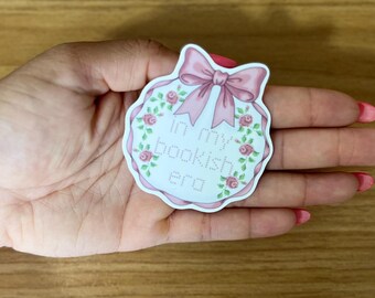 Cross Stitch Sticker, Cute Black Girl Sticker, Black Girl, Afro Girl, Cottagecore, Book Worm Gift, Book Lovers, Bookish Era, Readers Gift