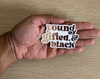 Young, Gifted & Black Sticker,  Black History Month Stickers, Black History, Black Girl Art, Black History