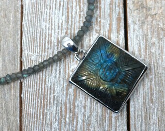 Labradorite necklace, gemstone, sterling silver, Mothers day gift