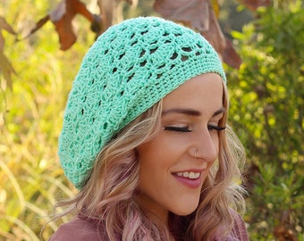 Crochet Pattern - Pineapple Coconut Slouchy Hat - PDF