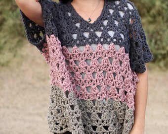 Crochet Pattern - Point The Way Pullover - PDF