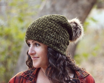 Crochet Pattern - Velvet Slouchy Beanie - PDF