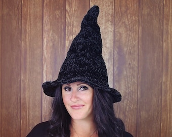 Crochet Pattern - Velvet Witch Hat - PDF