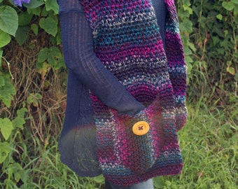 Crochet Pattern - Amethyst Pocket Scarf - PDF