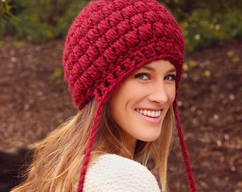 Crochet Pattern - Raspberry Beanie - PDF