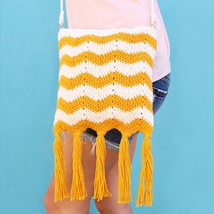 Crochet Pattern - Rip Tide Fringe Bag - PDF