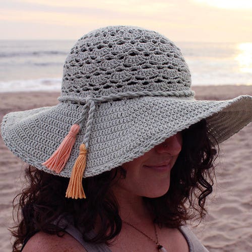 crochet cotton summer hat pattern