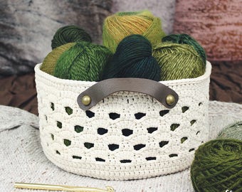 Crochet Pattern - Rustic Lace Basket - PDF