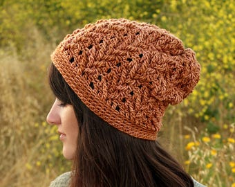 Crochet Pattern - Arrowhead Slouchy Beanie - PDF