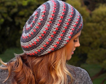 Crochet Pattern - Heartbeat Slouchy Hat - PDF