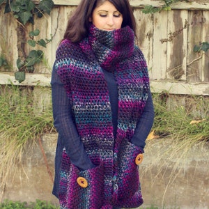 Crochet Pattern Amethyst Pocket Scarf PDF image 3