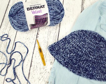 Crochet Pattern Velvet Bucket Hat PDF 