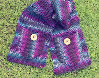 Crochet Pattern - Amethyst Pocket Scarf - PDF