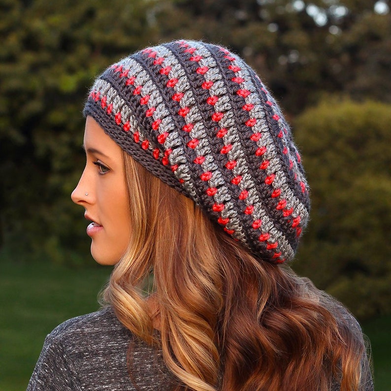 Crochet Pattern - Heartbeat Slouchy Hat - PDF - Etsy