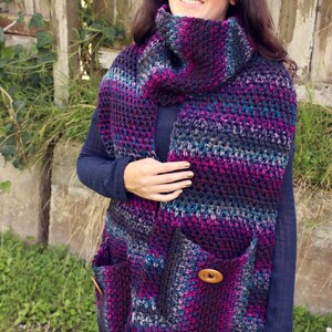 Crochet Pattern Amethyst Pocket Scarf PDF image 5