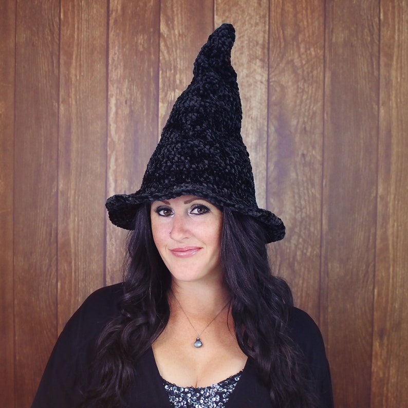 Crochet Pattern Velvet Witch Hat PDF image 1