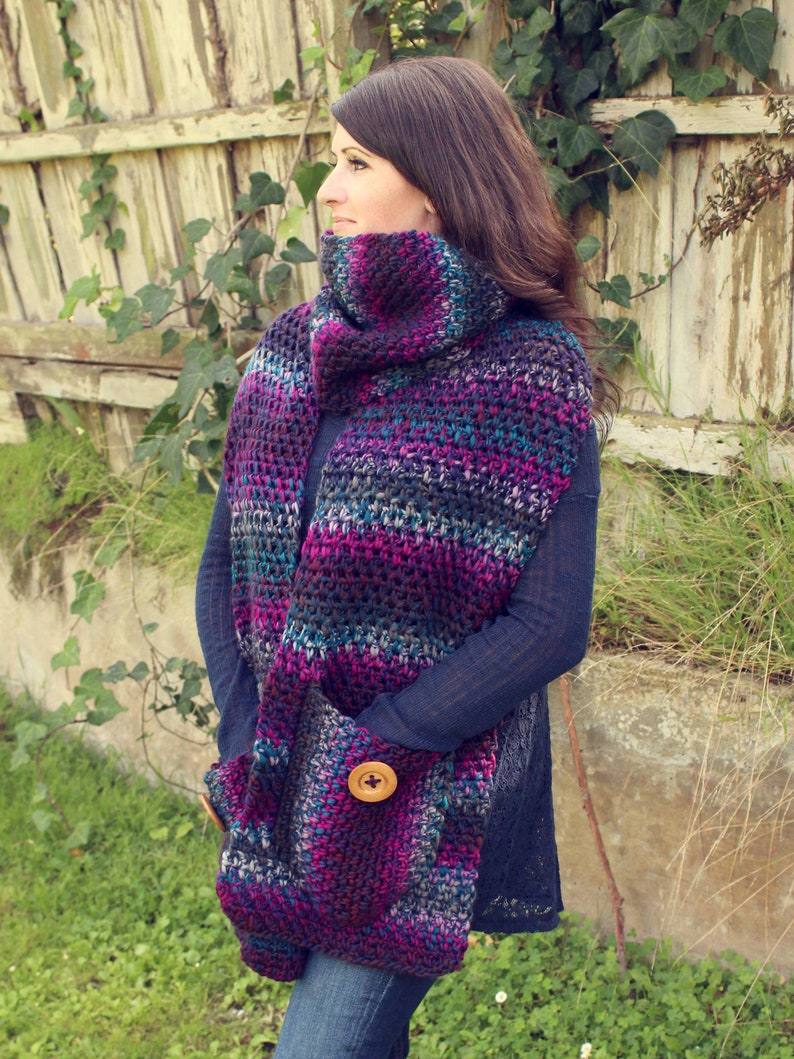 Crochet Pattern Amethyst Pocket Scarf PDF image 2