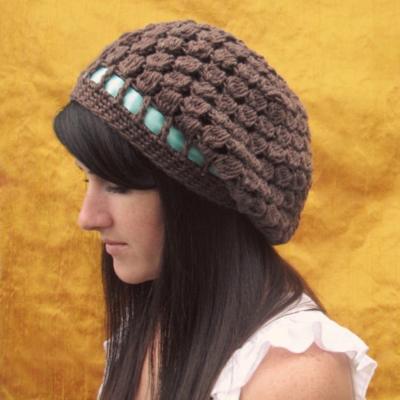 Crochet Pattern Pinecone Slouchy Hat PDF 