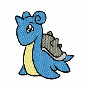 May include: A blue and yellow cartoon turtle with a gray shell. The turtle has a large, curled tail and a small, curled tail.