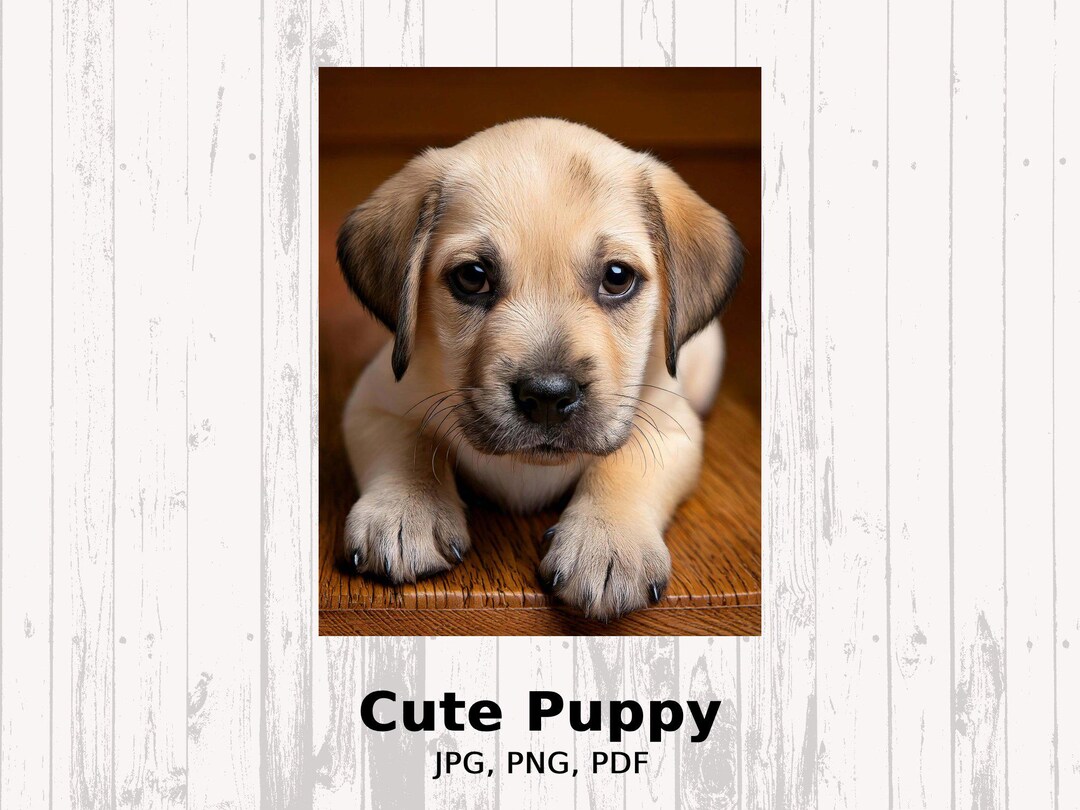 Cute Puppy Digital Download, Adorable Dog Wall Art, Animal Print, Pet ...